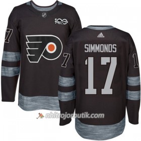 Män Ishockey Philadelphia Flyers Tröja Wayne Simmonds 17 1917-2017 100th Anniversary Adidas Svart Authentic